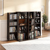 VEVOR Media Storage Cabinet, 4-Tier DVD Shelf Organizer, 24.02 x 14.49 x 33.31 in Multimedia Storage Organizer for CDs, DVDs, Books, Games, CD Shelf for Living Room, Home Office, Recording Room, Brown