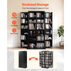 VEVOR Media Storage Cabinet, 6-Tier DVD Shelf Organizer, 24.02 x 14.49 x 50 in Multimedia Storage Organizer for CDs, DVDs, Books, Games, CD Shelf for Living Room, Home Office, Recording Room, Black