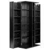 VEVOR Media Storage Cabinet, 6-Tier DVD Shelf Organizer, 24.02 x 14.49 x 50 in Multimedia Storage Organizer for CDs, DVDs, Books, Games, CD Shelf for Living Room, Home Office, Recording Room, Black