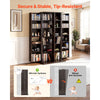 VEVOR Media Storage Cabinet, 6-Tier DVD Shelf Organizer, 24.02 x 14.49 x 50 in Multimedia Storage Organizer for CDs, DVDs, Books, Games, CD Shelf for Living Room, Home Office, Recording Room, Brown