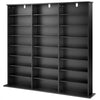 VEVOR Media Storage Cabinet, 8-Tier DVD Shelf Organizer, 55.91 x 8.66 x 51.18 in Multimedia Storage Organizer for CDs, DVDs, Books & Games, CD Shelf for Living Room, Home Office, Recording Room, Black