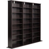 VEVOR Media Storage Cabinet, 8-Tier DVD Shelf Organizer, 55.91 x 8.66 x 51.18 in Multimedia Storage Organizer for CDs, DVDs, Books & Games, CD Shelf for Living Room, Home Office, Recording Room, Brown