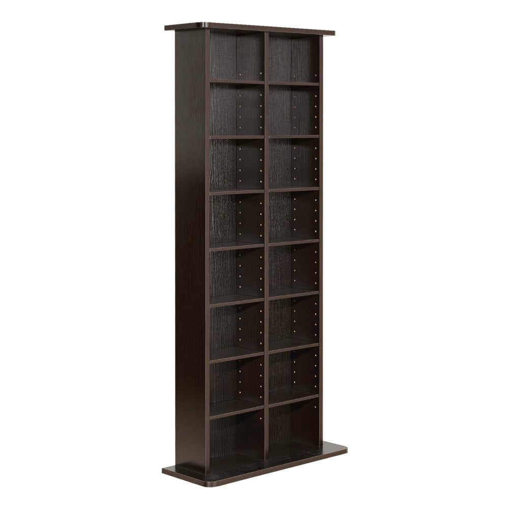 VEVOR Media Storage Cabinet, 8-Tier DVD Shelf Organizer, 22.01 x 8.74 x 50.98 in Multimedia Storage Organizer for CDs, DVDs, Books and Games, CD Shelf for Living Room, Home Office, Recording Room