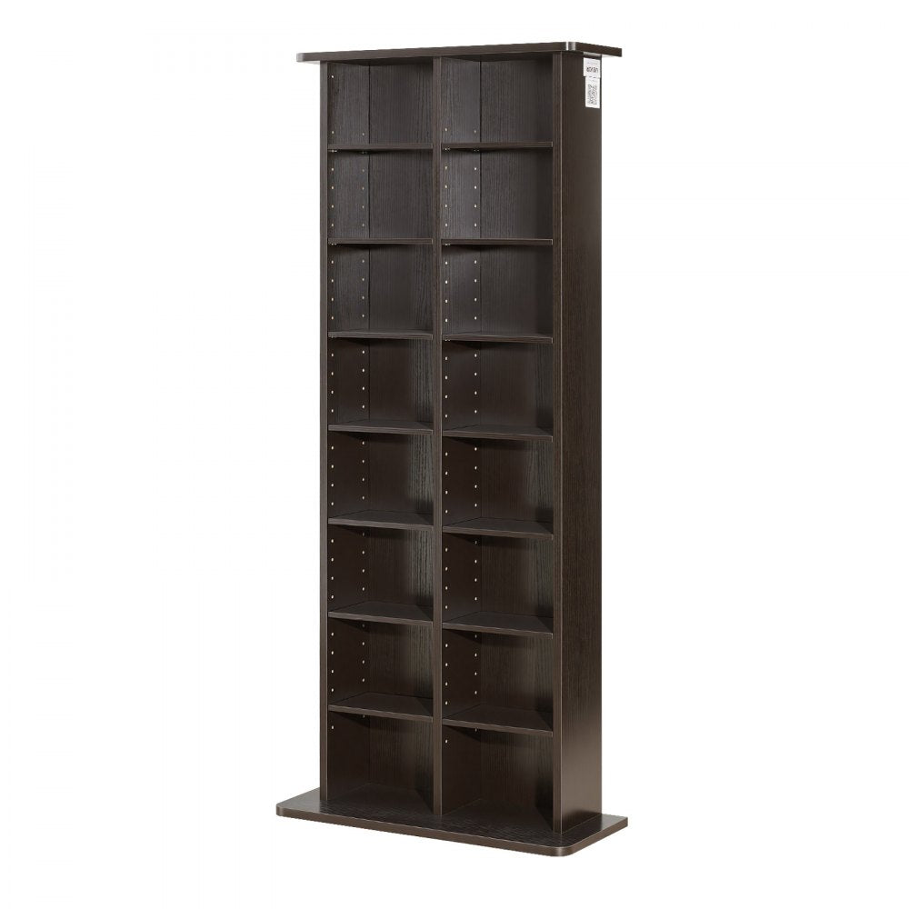 VEVOR Media Storage Cabinet, 8-Tier DVD Shelf Organizer, 22.01 x 8.74 x 50.98 in Multimedia Storage Organizer for CDs, DVDs, Books and Games, CD Shelf for Living Room, Home Office, Recording Room