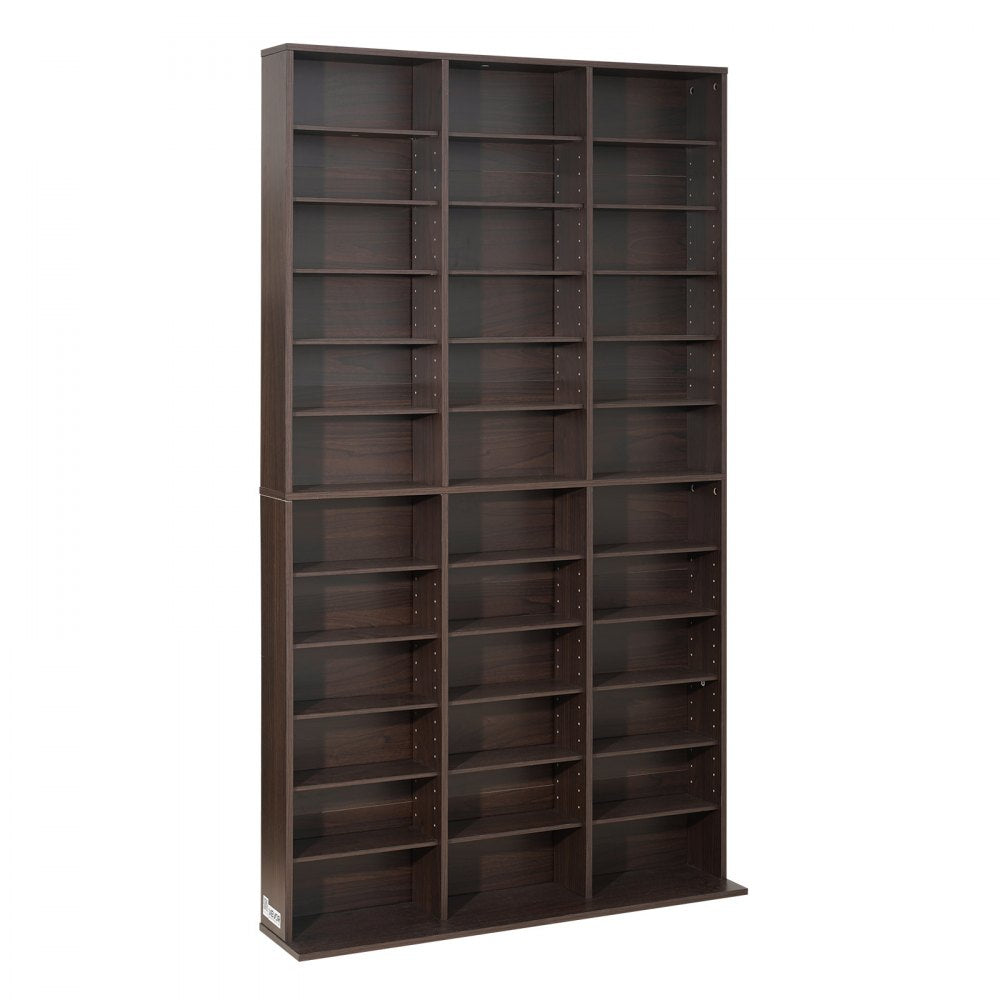 VEVOR Media Storage Cabinet, 12-Tier DVD Shelf Organizer, 40.08 x 9.09 x 71.26 in Multimedia Storage Organizer for CDs, DVDs, Books and Games, CD Shelf for Living Room, Home Office, Recording Room