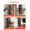 VEVOR Media Storage Cabinet, CD Rack Tower, 34 Compartments Rotating Media Tower Rack for CDs, DVDs, Books and Game Discs, DVD Stand for Living Room, Home Office and Recording Room, Brown