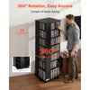 VEVOR Media Storage Cabinet, CD Rack Tower, 34 Compartments Rotating Media Tower Rack for CDs, DVDs, Books and Game Discs, DVD Stand for Living Room, Home Office and Recording Room, Black