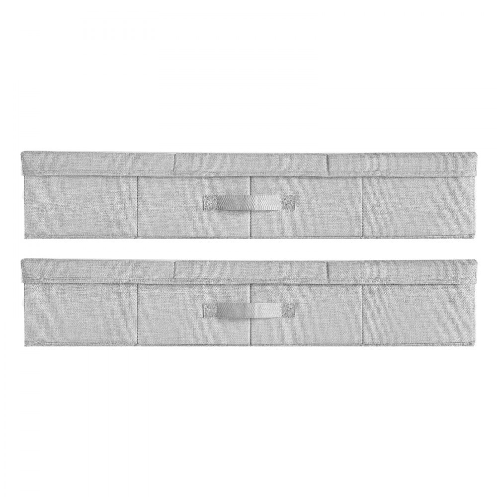 VEVOR Under Bed Storage with Lids, 31.7 x 15.9 x 6.1 Inch, 48L Large Underbed Clothes Storage Containers, Low Profile Gray Under Bed Drawer Shoe Organizer Bins Box for Blanket Shoe Bedroom, 2 Pack