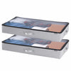 VEVOR Under Bed Storage with Clear Lids, 33.5 x 16.9 x 4.7 Inch, 45L Large Underbed Clothes Storage Containers, Low Profile Under Bed Drawer Shoe Organizer Bins Box for Blanket Shoe Bedroom, 2 Pack