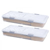 VEVOR Under Bed Storage with Wheels, 39.8 x 20.1 x 5.9 inch Underbed Containers, Underbed Shoes Organizer with Lid & Gray Latch, Rolling Under the Bed Storage Bins for Clothes Shoes Blankets, 2 Pack