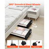 VEVOR Under Bed Storage with Wheels, 30.3 x 18.5 x 6.8 inch, Underbed Containers with Clear Lid, Underbed Shoe Organizer, Rolling Under the Bed Storage Bins for Clothes Shoes Blankets Bedroom, 2 Pack