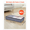 VEVOR Under Bed Storage with Clear Lids, 39.2 x 19.7 x 7.1 Inch, 90L Large Underbed Clothes Storage Containers, Low Profile Under Bed Drawer Shoe Organizer Bins Box for Blanket Shoe Bedroom, 6 Pack