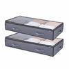 VEVOR Under Bed Storage with Clear Lids, 39.2 x 19.7 x 7.1 Inch, 90L Large Underbed Clothes Storage Containers, Low Profile Under Bed Drawer Shoe Organizer Bins Box for Blanket Shoe Bedroom, 6 Pack
