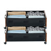 VEVOR Under Bed Storage with Wheels, 25.6 x 18.1 x 7.1 inch Underbed Containers, Underbed Shoes Organizer with Lockable Wheels, Rolling Under the Bed Storage Bins for Clothes, Shoes, Blankets, 2 Pack