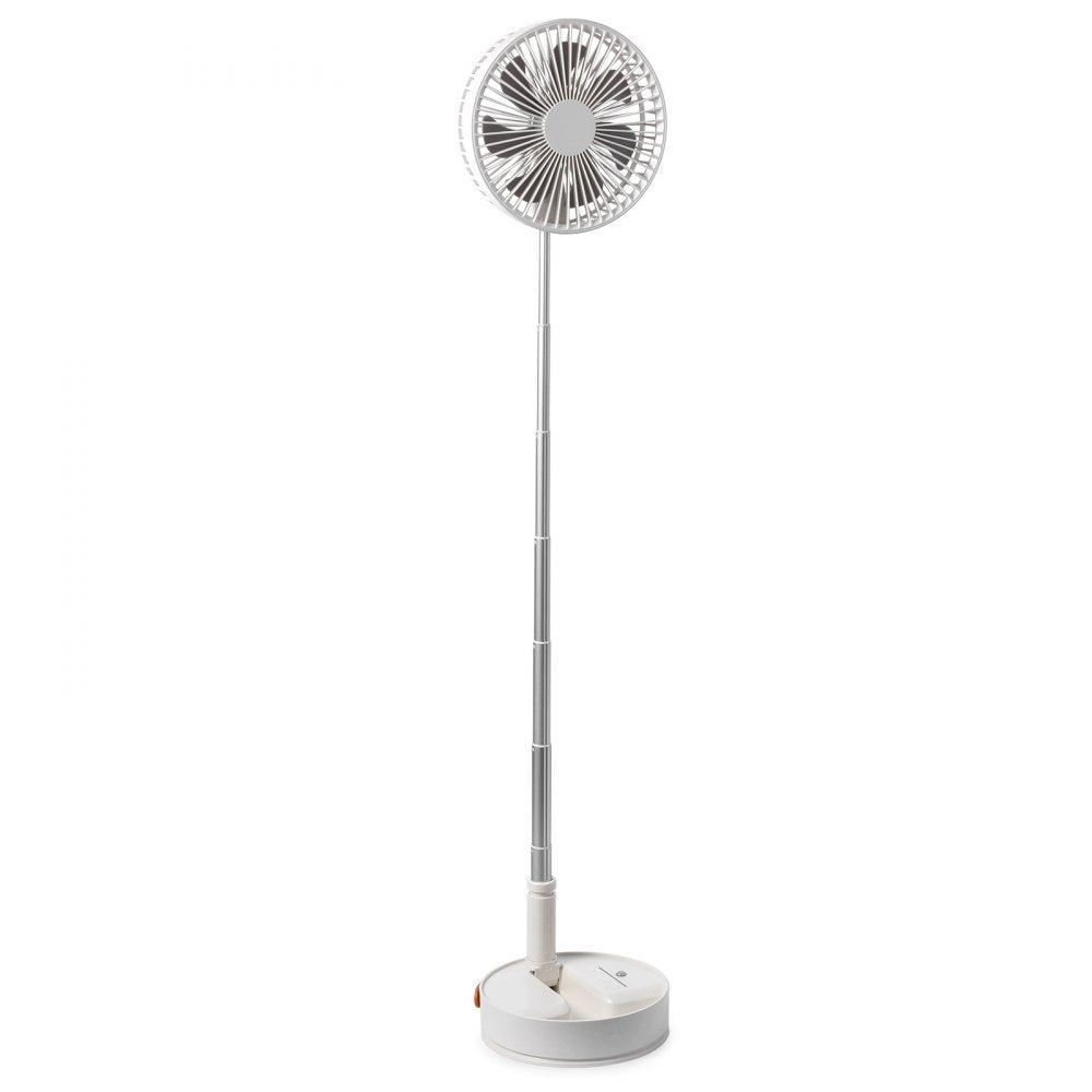 VEVOR 8 Inch Foldable Oscillating Standing Fan with Remote Control, 4 Speed Adjustable Portable Desk Quiet Fan, 7200mah Rechargeable USB Small Fan, Folded Rotating Floor Fan for Bedroom Office Travel