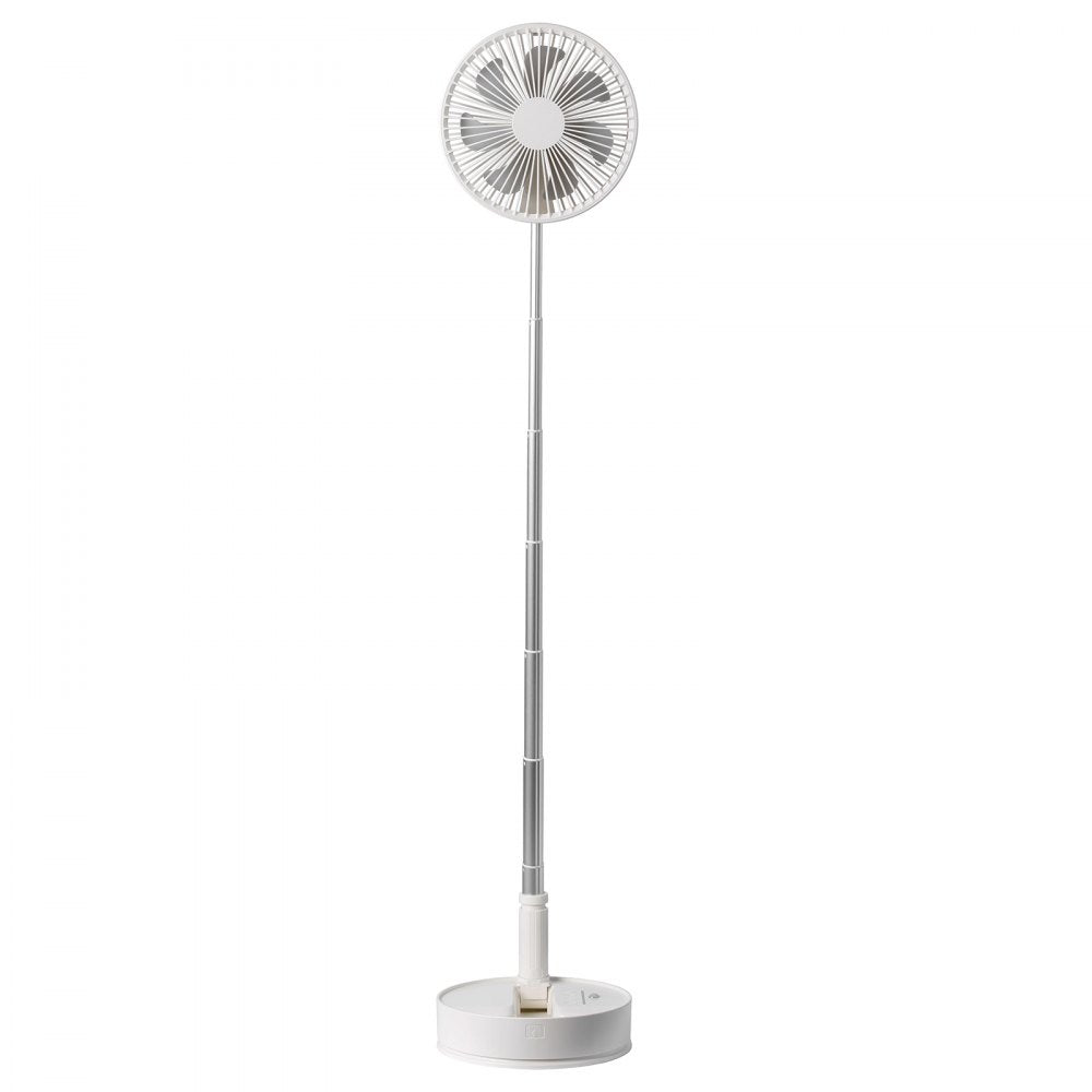 VEVOR 8 Inch Foldable Oscillating Standing Fan with Remote Control, 4 Speed Adjustable Portable Desk Quiet Fan, 7200mah Rechargeable USB Small Fan, Folded Rotating Floor Fan for Bedroom Office Travel