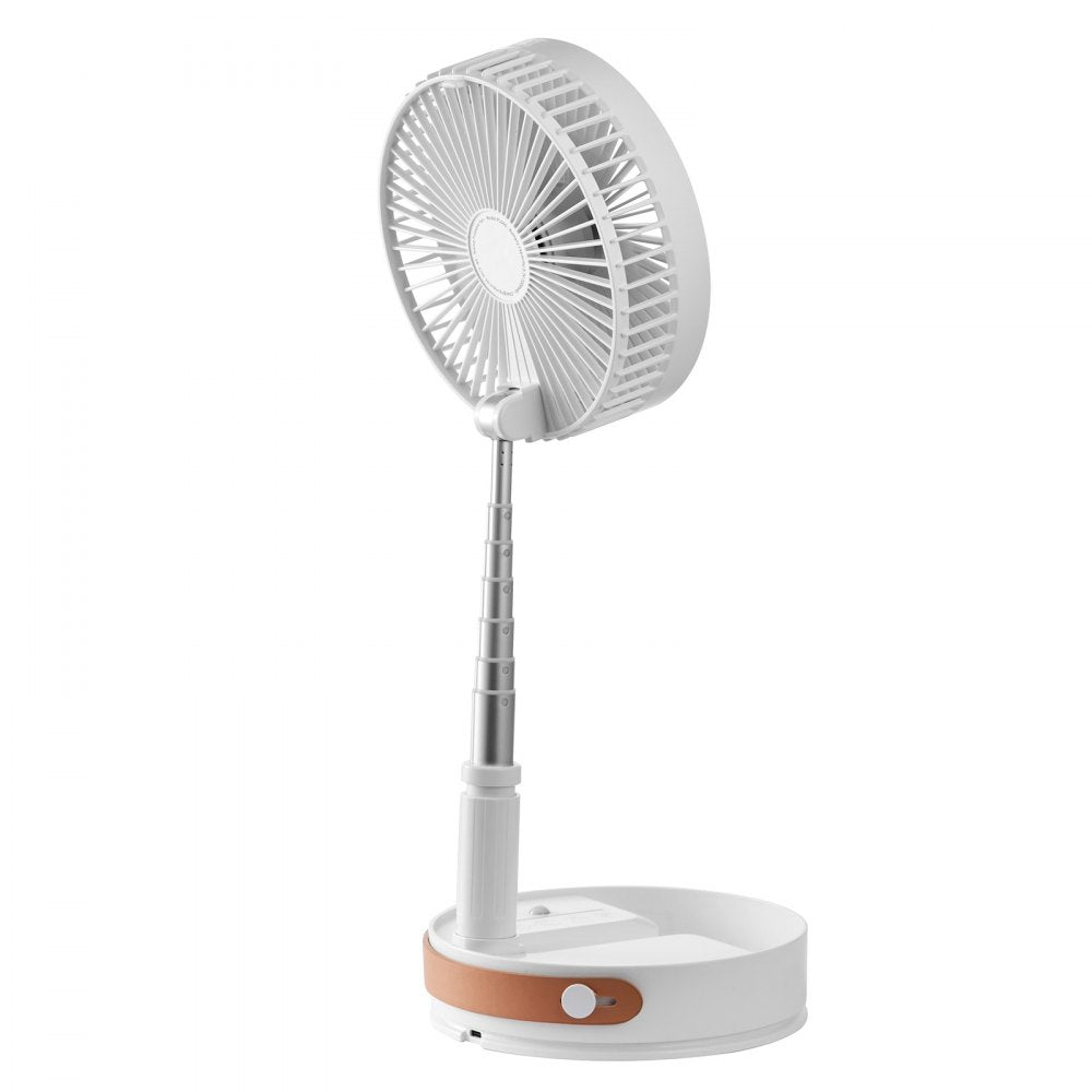 VEVOR 8 Inch Foldable Oscillating Standing Fan with Remote Control, 4 Speed Adjustable Portable Desk Quiet Fan, 7200mah Rechargeable USB Small Fan, Folded Rotating Floor Fan for Bedroom Office Travel