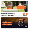 VEVOR Portable Fan Rechargeable 8 inch, Battery Powered Fan with LED Lantern, 4 Speeds Adjustable Portable Small Table Fan Personal, USB Battery Operated Fans for Travel Bedroom Home Camping Office
