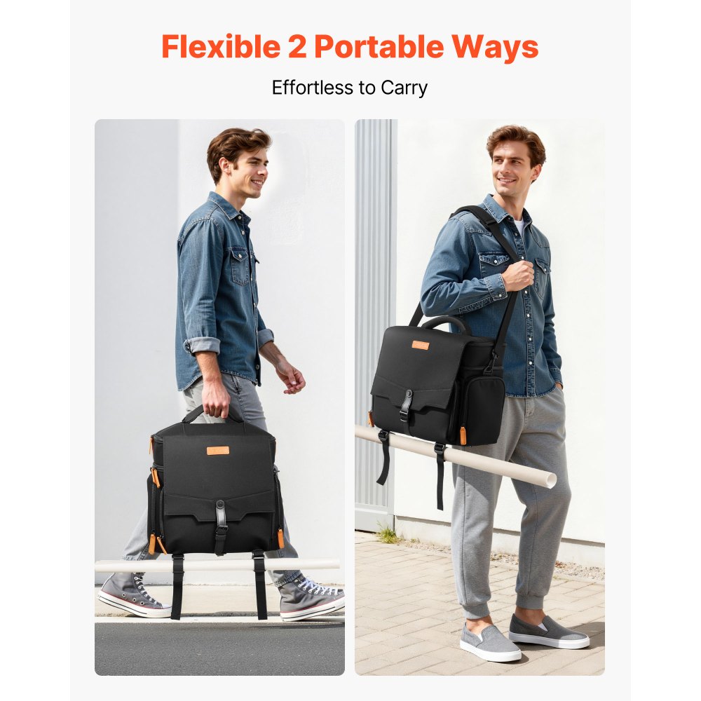 VEVOR Miniature Storage Carrying Figure Bag, Fits 16 Infantry Minis, Miniature Transport Bag with Handle & Adjustable Shoulder Strap, 1 Foam Layer for Large Storage Capacity (Minis Not Included)