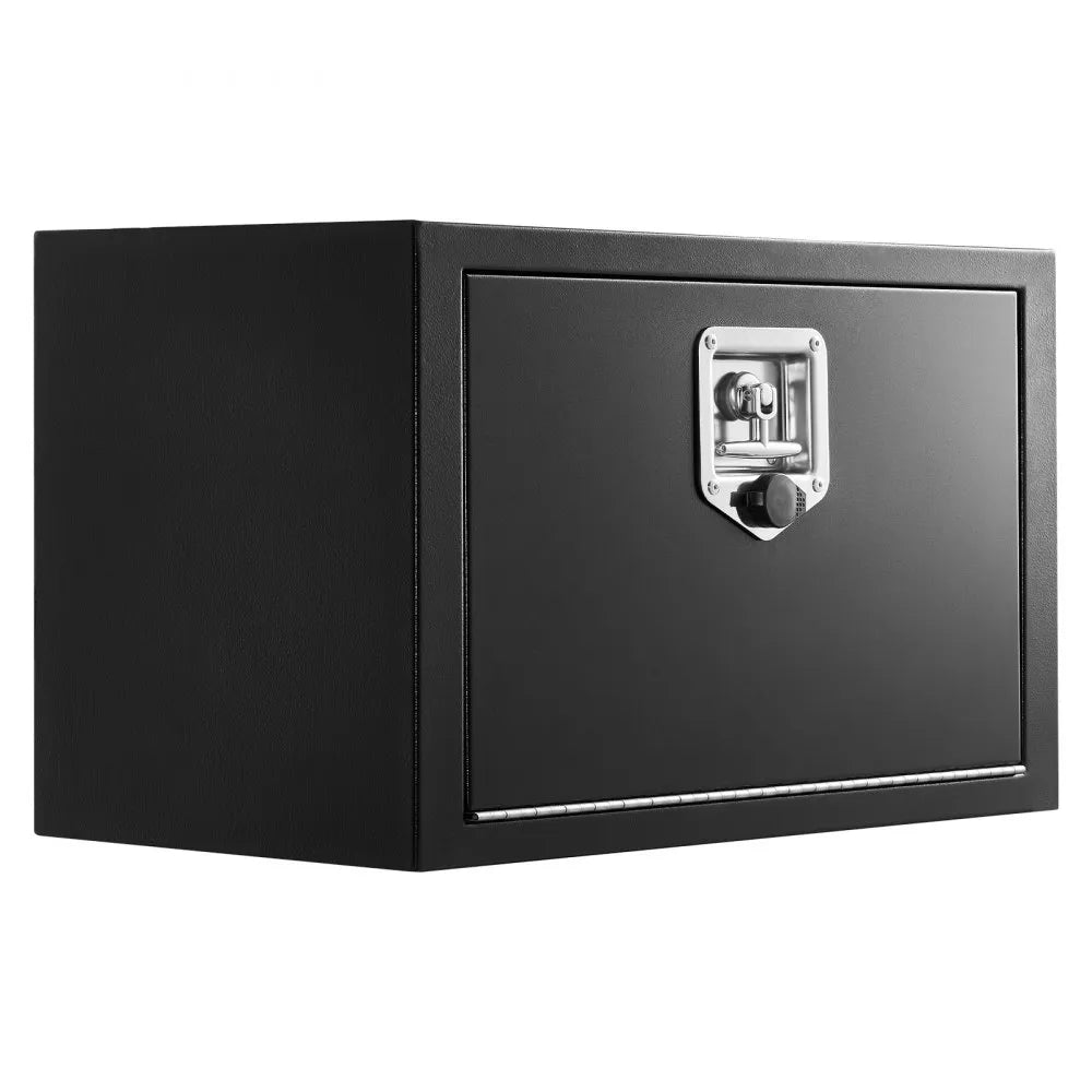 VEVOR Underbody Truck Tool Box, 24 x 12 x 14 Inch Heavy Duty Steel Trailer Storage Box with Lock & Keys, Waterproof Trailer Storage Organizer Under Body Chest with T-Handle for Truck, Van, SUV, Black