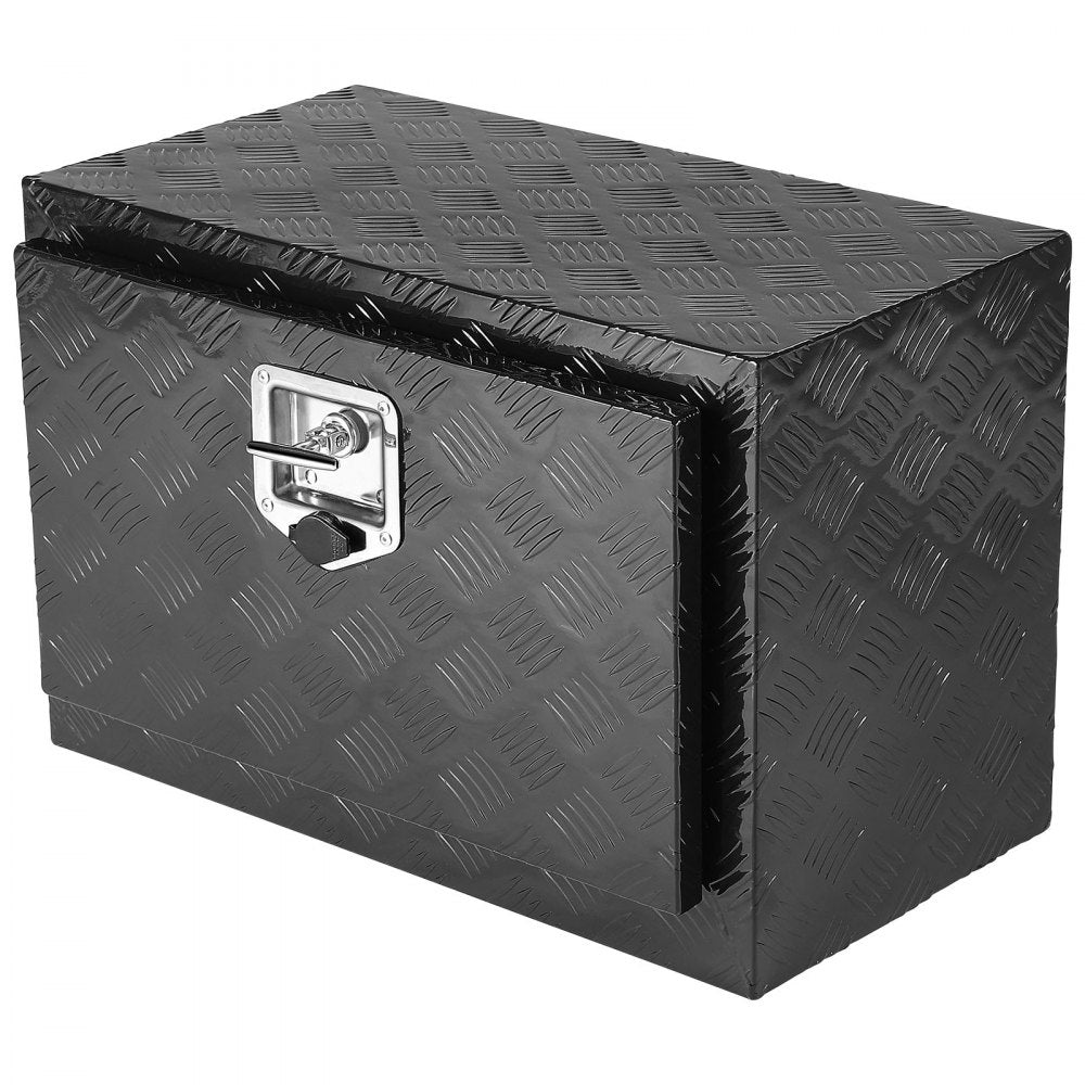 VEVOR Underbody Truck Box, 24" x 12" x 14" Pickup Storage Box, Heavy Duty Aluminum Diamond Plate Tool Box with Lock and Keys, Waterproof Trailer Storage Box with T-Handle Latch for Truck, Van, Trailer