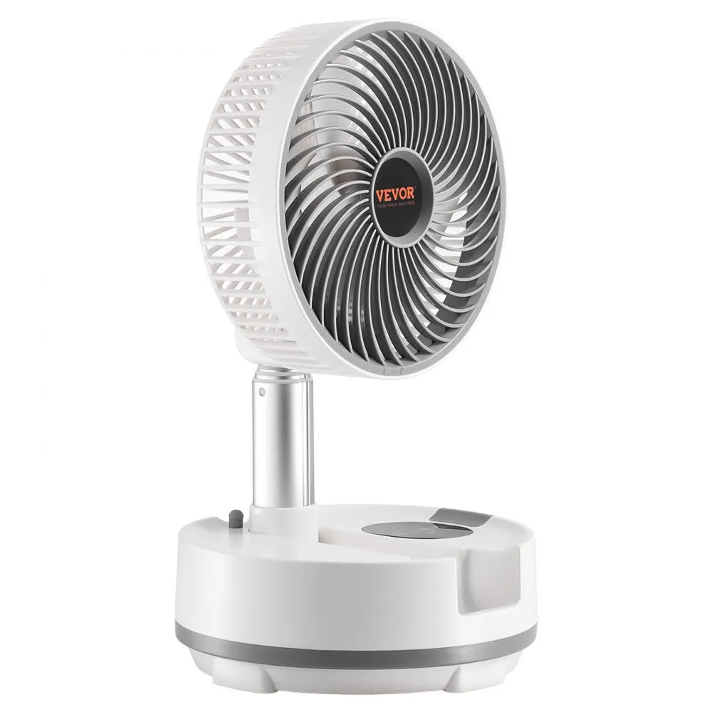 VEVOR 8 inch Portable Foldable Rechargeable Oscillating Fan, 3-in-1 Battery Operated with Remote Control, Quiet Desk/Table Pedestal Fan, 8 Speeds,90-degree Auto Left/Right Rotation,for Home,Office,Outdoor