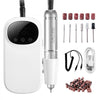VEVOR Electric Rechargeable Nail Drill, 35,000RPM Portable Cordless Nail E File Machine, LCD-Display Acrylic Gel Grinder Tool with 6 Bits and 50PCS Sanding Bands for Manicure Pedicure Carve Polish