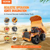 VEVOR RC Dump Truck Toy, 9-Channel 1:18 Scale, Remote Control Dump Truck RC Construction Vehicle Truck Toy with Metal Cabin & Light, 2 Rechargeable Batteries for Toddlers Kids Boys and Girls Age 8+