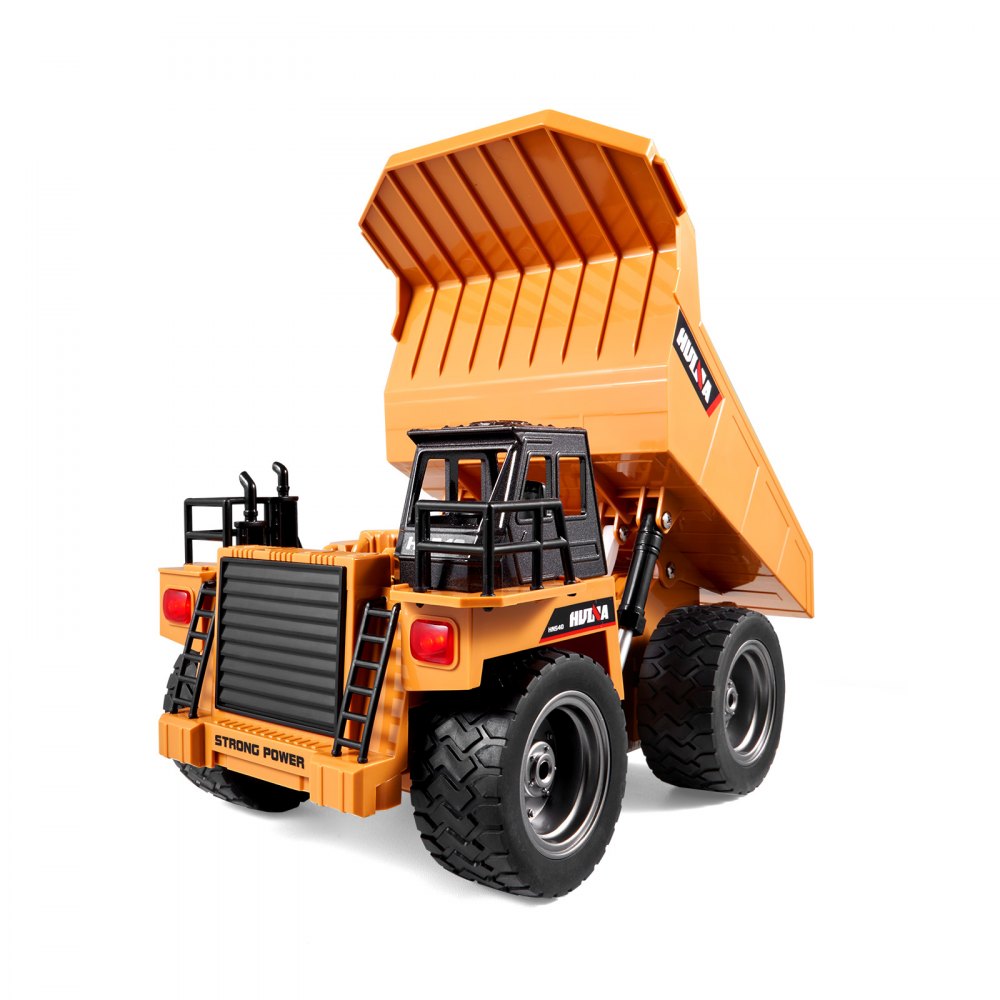 VEVOR RC Dump Truck Toy, 9-Channel 1:18 Scale, Remote Control Dump Truck RC Construction Vehicle Truck Toy with Metal Cabin & Light, 2 Rechargeable Batteries for Toddlers Kids Boys and Girls Age 8+