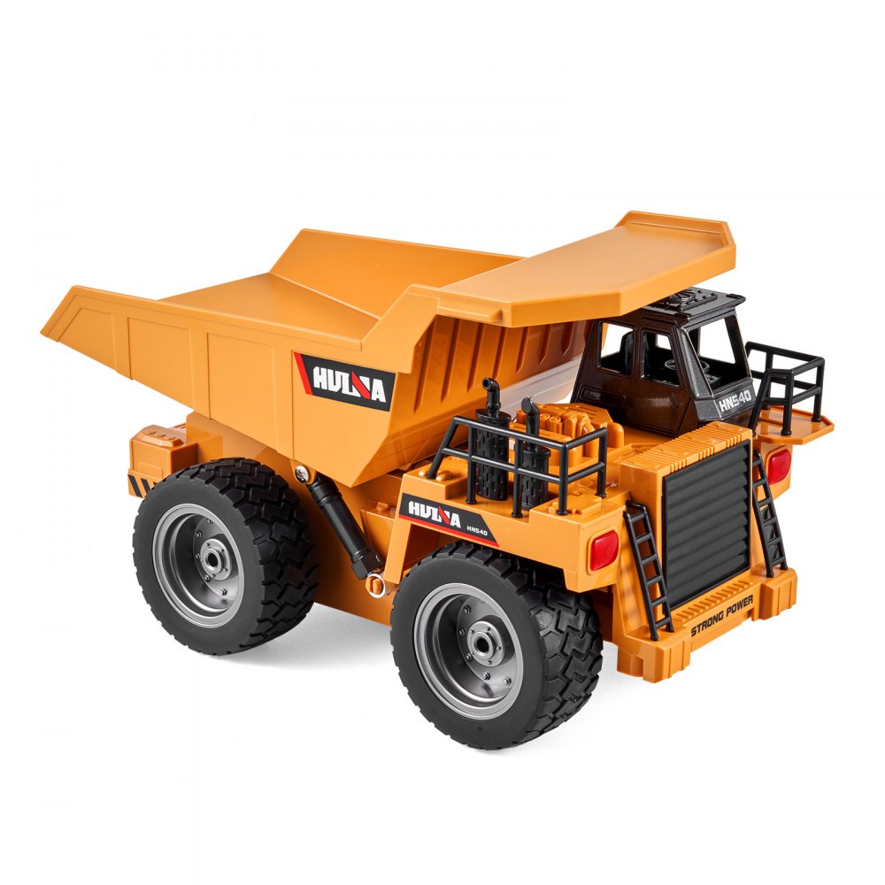 VEVOR RC Dump Truck Toy, 9-Channel 1:18 Scale, Remote Control Dump Truck RC Construction Vehicle Truck Toy with Metal Cabin & Light, 2 Rechargeable Batteries for Toddlers Kids Boys and Girls Age 8+