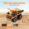 VEVOR RC Dump Truck Toy, 9-Channel 1:18 Scale, Remote Control Dump Truck RC Construction Vehicle Truck Toy with Metal Bed & Light, 2 Rechargeable Batteries for Toddlers Kids Boys and Girls Age 8+