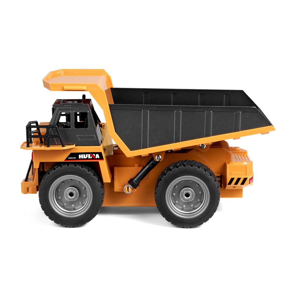 VEVOR RC Dump Truck Toy, 9-Channel 1:18 Scale, Remote Control Dump Truck RC Construction Vehicle Truck Toy with Metal Bed & Light, 2 Rechargeable Batteries for Toddlers Kids Boys and Girls Age 8+