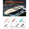 VEVOR Soft Roof Rack Pads, 28" Universal Car Roof Rack Pads for Various Crossbars, 88LBS Load Capacity Luggage Kayak Carrier with 2 Tie Down Straps & Velcros for SUPs Canoes Snowboards Paddle Boards