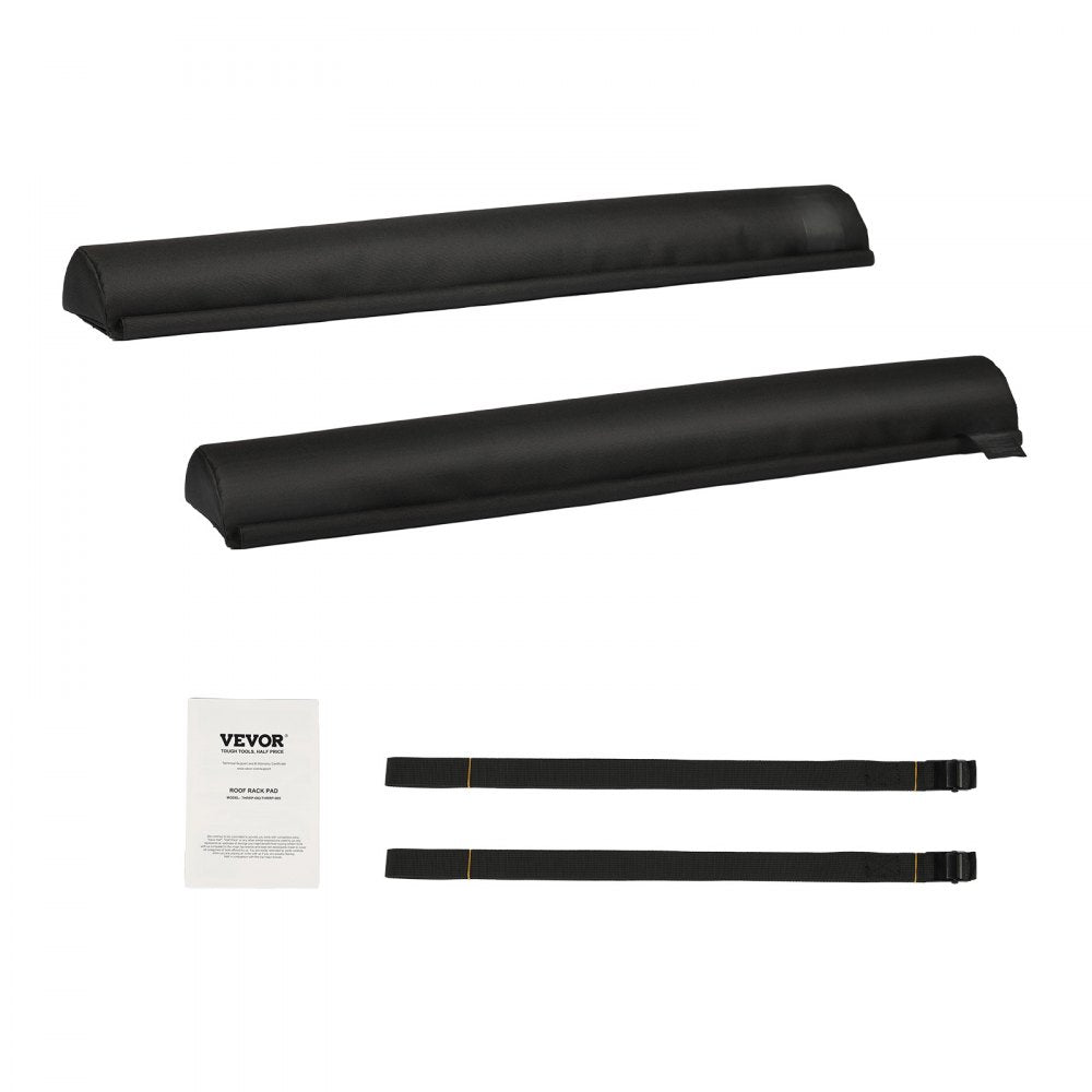 VEVOR Soft Roof Rack Pads, 28" Universal Car Roof Rack Pads for Various Crossbars, 88LBS Load Capacity Luggage Kayak Carrier with 2 Tie Down Straps & Velcros for SUPs Canoes Snowboards Paddle Boards