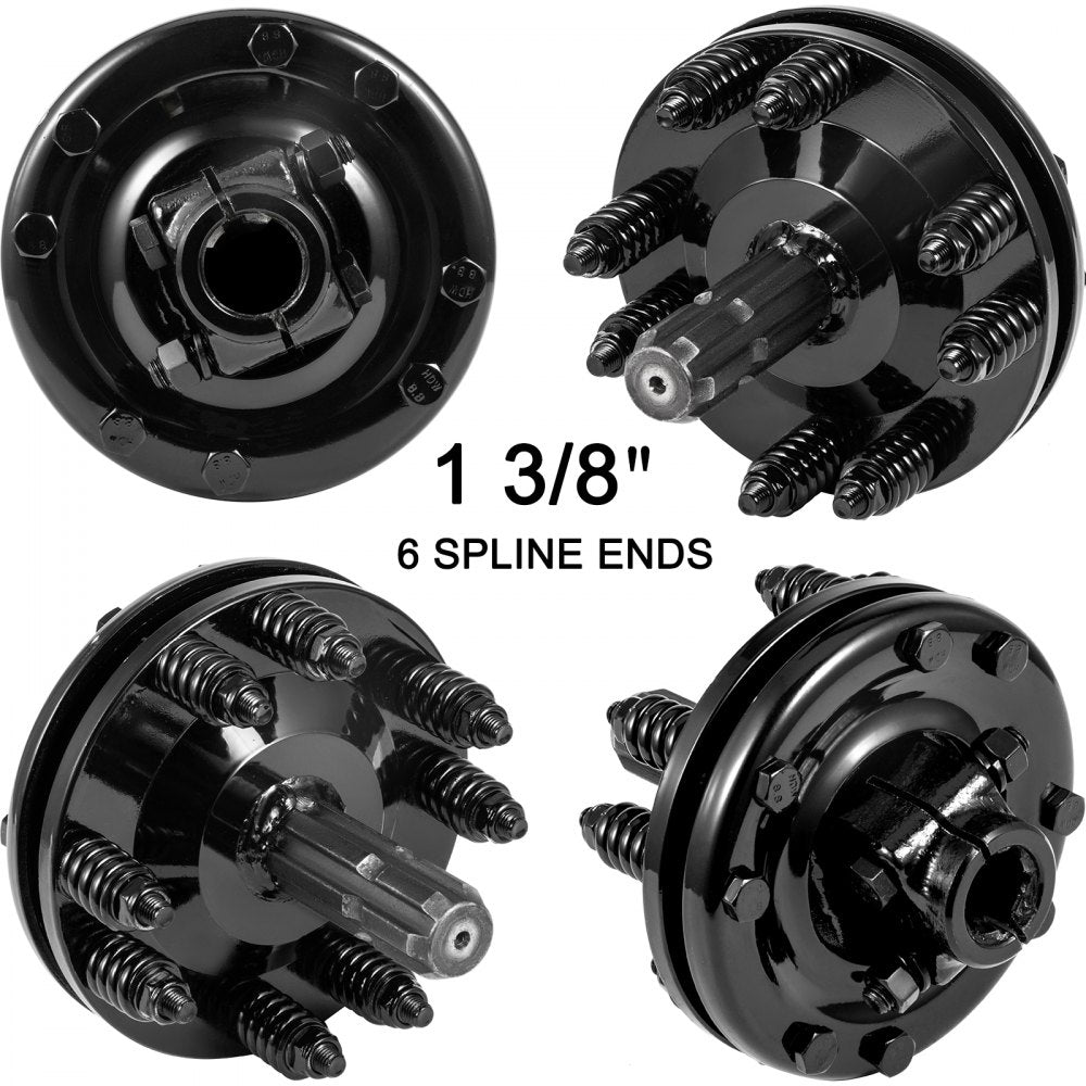 VEVOR Slip Clutch, 1 3/8\" PTO Slip Clutch, 6 Spline Ends PTO Friction Clutch, Carburized Steel Tractor Slip Clutch, Adjustable Rotary Cutter Slip Clutch, Black PTO Slip Clutch Spline for PTO Shaft