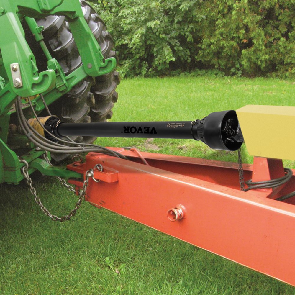 VEVOR PTO Shaft 1 3/8\" PTO Drive Shaft, 6 Spline End Round End PTO Driveline Shaft, Series 4 Tractor PTO Shaft, 39\"-55\" Brush Hog PTO Shaft, Black PTO Shaft for Bush Hog/Finish Mower/Rotary Cutter