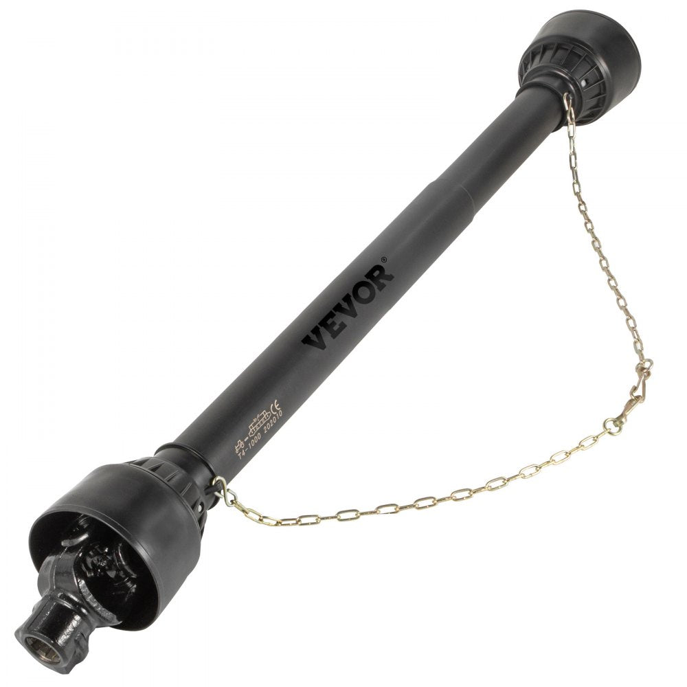 VEVOR PTO Shaft 1 3/8\" PTO Drive Shaft, 6 Spline End Round End PTO Driveline Shaft, Series 4 Tractor PTO Shaft, 39\"-55\" Brush Hog PTO Shaft, Black PTO Shaft for Bush Hog/Finish Mower/Rotary Cutter