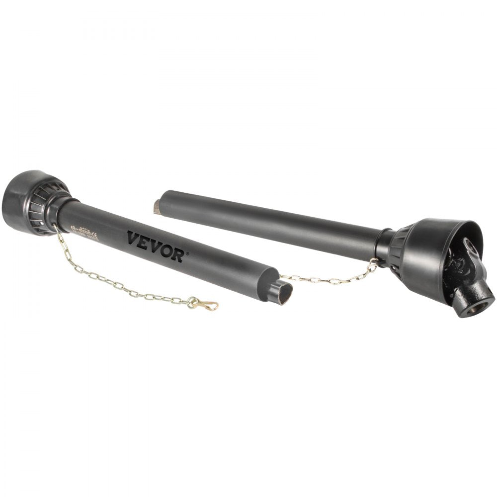 VEVOR PTO Shaft 1 3/8\" PTO Drive Shaft, 6 Spline End Round End PTO Driveline Shaft, Series 4 Tractor PTO Shaft, 39\"-55\" Brush Hog PTO Shaft, Black PTO Shaft for Bush Hog/Finish Mower/Rotary Cutter