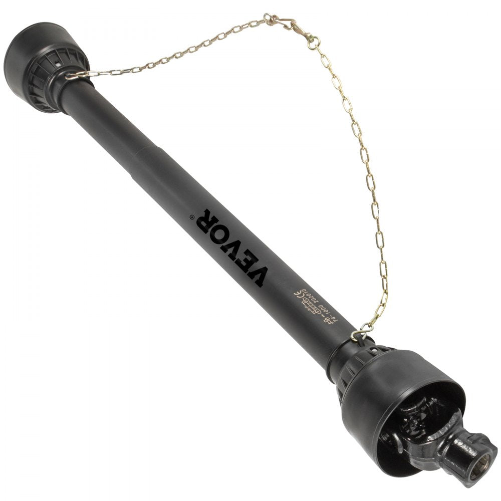 VEVOR PTO Shaft, 1-3/8\" PTO Drive Shaft, 6 Spline Tractor, Round Implement Ends PTO Driveline Shaft, Series 4 Tractor PTO Shaft, 43\"-61\" Brush Hog PTO Shaft Black, for Finish Mower, Rotary Cutter