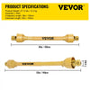VEVOR PTO Shaft, 1-3/8” PTO Drive Shaft, 6 Spline Tractor and Implement Ends PTO Driveline Shaft, Series 4 Tractor PTO Shaft, 39”-55” Brush Hog PTO Shaft, PTO Shaft for Bush Hog/Finish Mower
