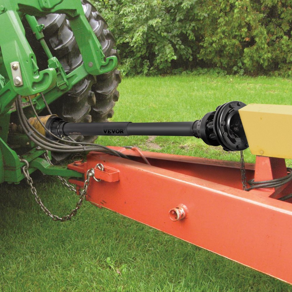 VEVOR PTO Shaft, 1-3/8\" PTO Drive Shaft, 6 Spline Both Ends PTO Driveline Shaft, Series 5 Tractor PTO Shaft, 43\"-57\" Brush Hog PTO Shaft, Black PTO Shaft with Slip Clutch for Bush Hog/Finish Mower