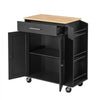 VEVOR Kitchen Island Cart with Storage, 31.3 in Wide Mobile Rolling Storage Island on Swivel Wheels, with Drawer, Storage Cabinet, Spice/Towel Rack, Table for Home Dining Room, Black