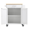 VEVOR Kitchen Island Cart with Storage, 31.3 in Wide Mobile Rolling Storage Island on Swivel Wheels, with Drawer, Storage Cabinet, Spice/Towel Rack,  Table for Home Dining Room, White