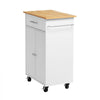 VEVOR Kitchen Island Cart with Storage, 24.84 in Wide Mobile Rolling Storage Island on Swivel Wheels, with Drawer, Storage Cabinet, Towel Rack, Hooks, Table for Home Dining Room, White