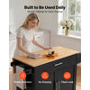 VEVOR Kitchen Island Cart with Storage, 42.28 in Wide Mobile Rolling Storage Island on Swivel Wheels, with Drawer, Storage Cabinet, Drop Leaf, Spice Rack, Table for Home Dining Room, Black