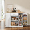 VEVOR Kitchen Island Cart with Storage, 42.36 in Wide Island Table for Kitchen, with 2 Drawers, Storage Cabinet, Table for Home Dining Room, White