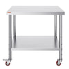 VEVOR Stainless Steel Work Table 36 x 30 x 34 Inch, 700 LBS Load Capacity with 4 Wheels, 3 Adjustable Height Levels, Heavy Duty Food Prep Worktable for Commercial Kitchen Restaurant, Silver