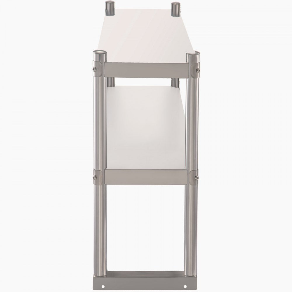 VEVOR Double Overshelf, Double Tier Stainless Steel Overshelf, 60 in. Length x 12 in. Width Double Deck Overshelf, Height Adjustable Overshelf for Prep & Work Table in Kitchen, Restaurant and Workshop