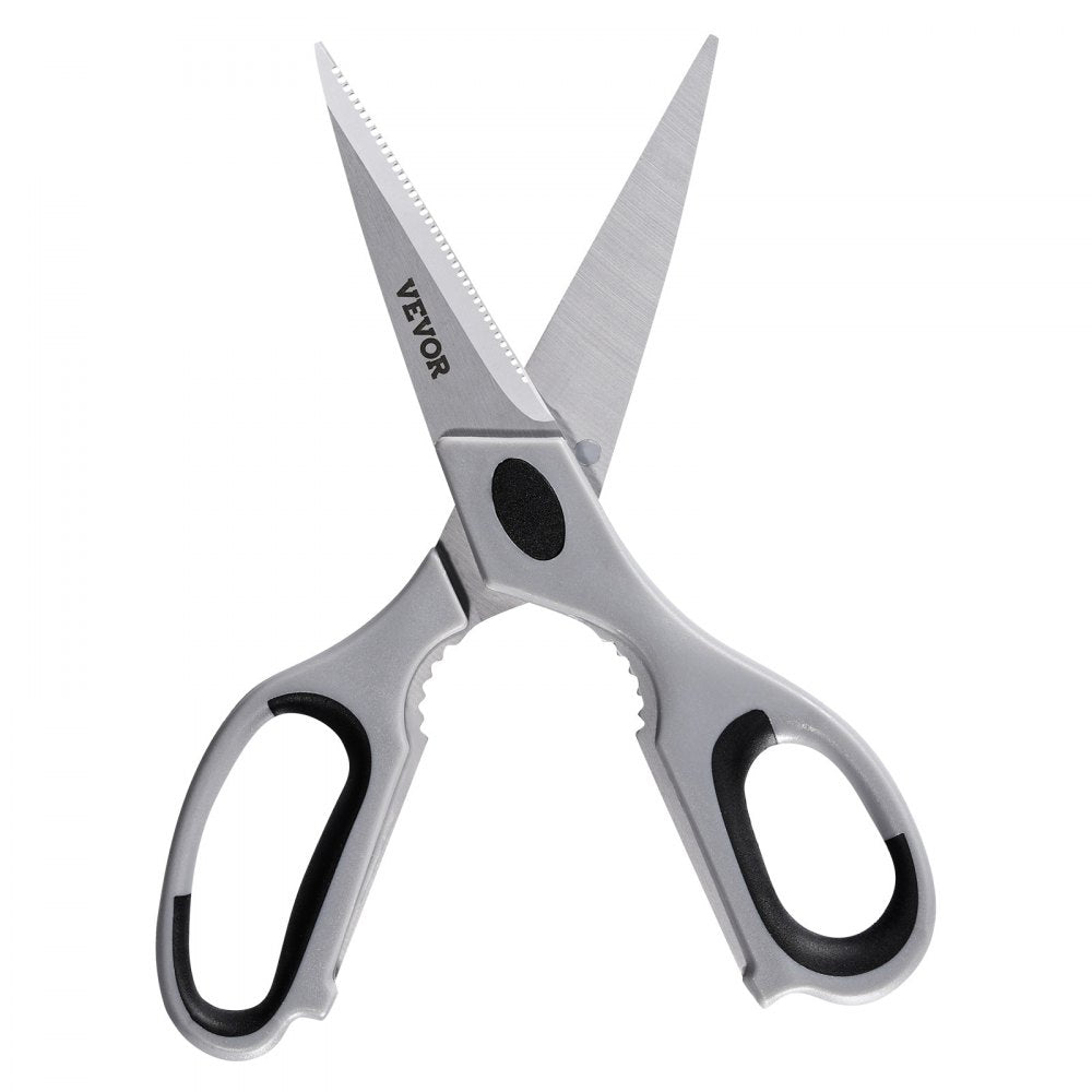 VEVOR Kitchen Scissors, 2 Pack Durable Stainless Steel Kitchen Shears with Sheaths, Heavy Duty Cooking Shears with Soft Grip Comfort Handle, Kitchen Utensil for Cutting Meat, Fish, Poultry, Cyan+Grey