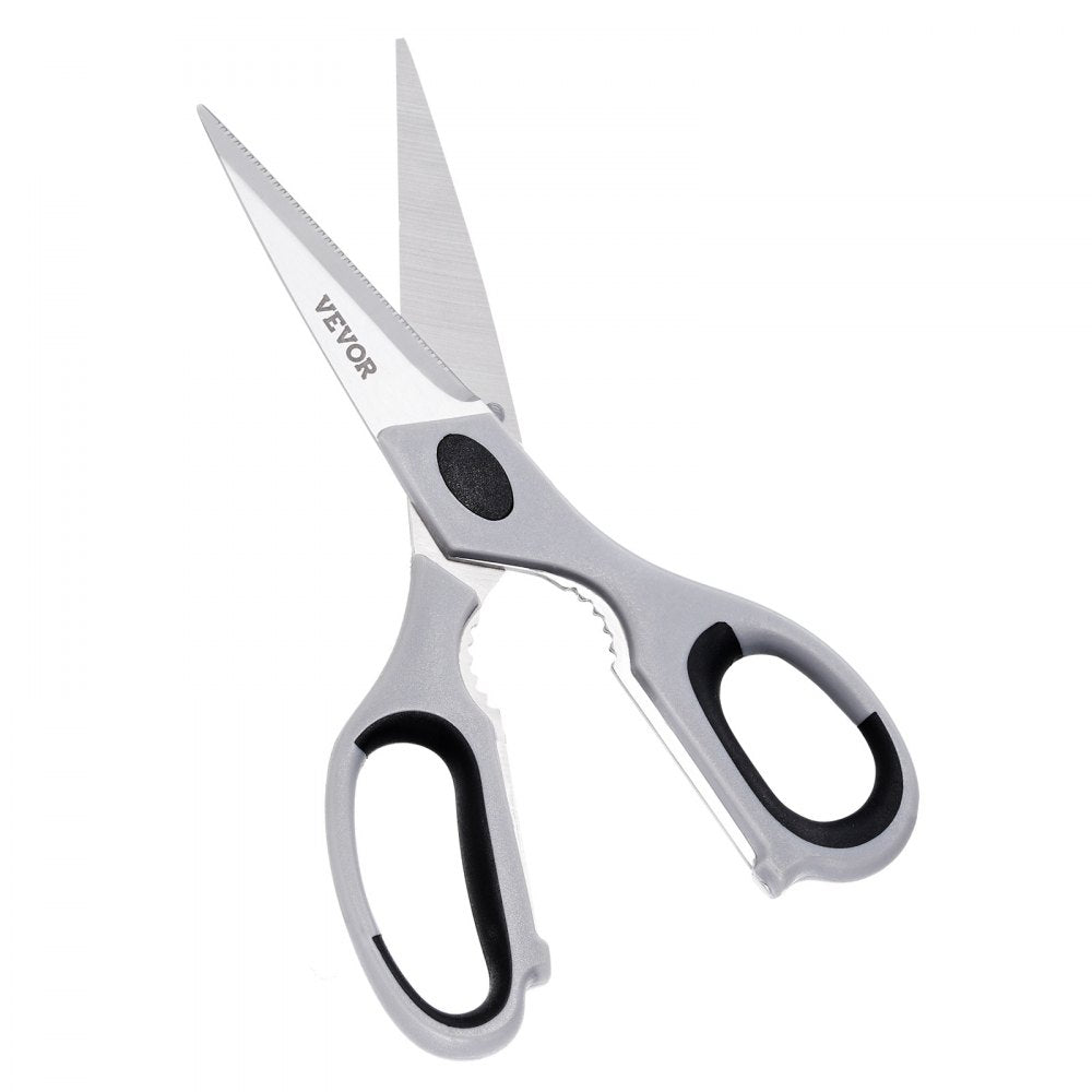 VEVOR Kitchen Scissors, 2 Pack Durable Stainless Steel Kitchen Shears with Sheaths, Heavy Duty Cooking Shears with Soft Grip Comfort Handle, Kitchen Utensil for Cutting Meat, Fish, Poultry, Cyan+Grey